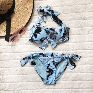 SEAFOLLY halter top floral bikini - size 8